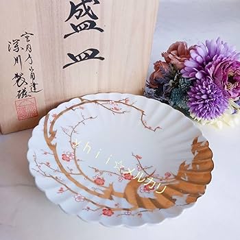 ⚫︎深川製磁　金彩　梅　陶板　　　　　　　 　　　　　　　　　　　　　　　和ラ下 深川製磁 金彩 梅 陶板 和ラ下 - メルカリ